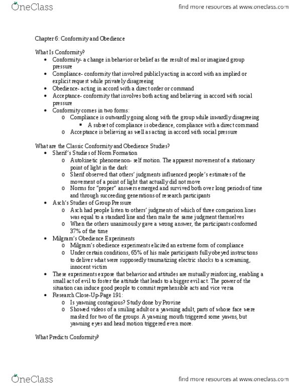 PSY 210 Chapter Notes - Chapter 6: Stationary Point, Social Forces, Social Proof thumbnail