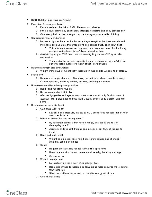 HUN 2201 Lecture Notes - Anaerobic Glycolysis, Cellular Respiration, Phosphocreatine thumbnail