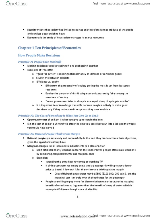 ECON 1010 Chapter : ECON1010_NOTES thumbnail