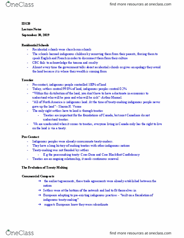 ID120 Lecture Notes - Lecture 4: Blackfoot Confederacy, Romanus Pontifex, Terra Nullius thumbnail