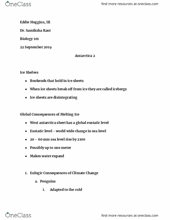 BY 101 Lecture Notes - Lecture 20: Sea Level Rise, West Antarctica, Sea Level thumbnail