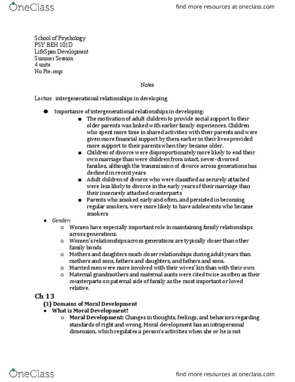 PSY BEH 101D Lecture Notes - Lecture 21: Moral Development, Psy, Immanence thumbnail