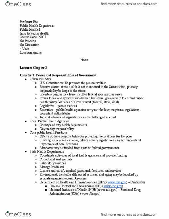 PUBHLTH 1 Lecture Notes - Lecture 5: Commerce Clause, Reserve Clause, National Institutes Of Health thumbnail