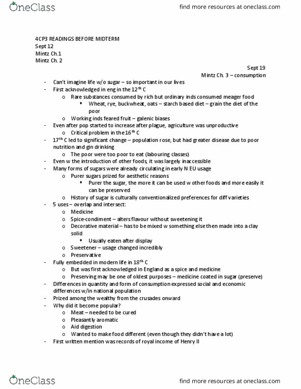 ANTHROP 4CP3 Chapter Notes - Chapter all: Sugar Substitute, Preservative, Starch thumbnail