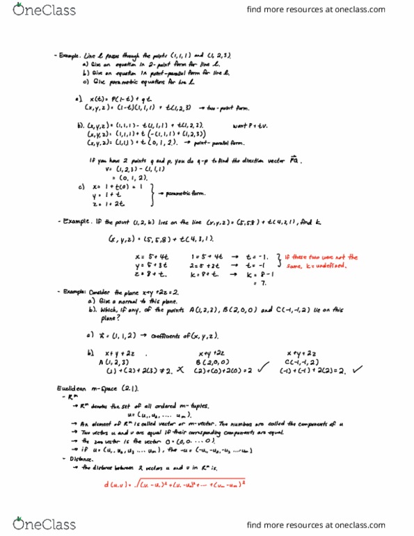 Mathematics 1229A/B Lecture Notes - Lecture 8: Dot Product, Hyperplane, Ofu-Olosega thumbnail
