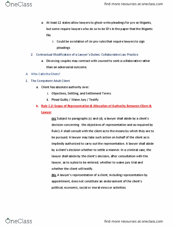 LAW 680 Lecture Notes - Lecture 26: Jury Trial, Ghostwriter, Pro Se Legal Representation In The United States thumbnail