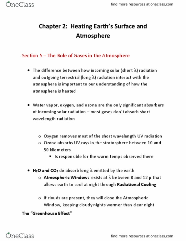 MEA 130 Chapter Notes - Chapter 2: Background Radiation, Water Vapor, Magic 2Ch thumbnail