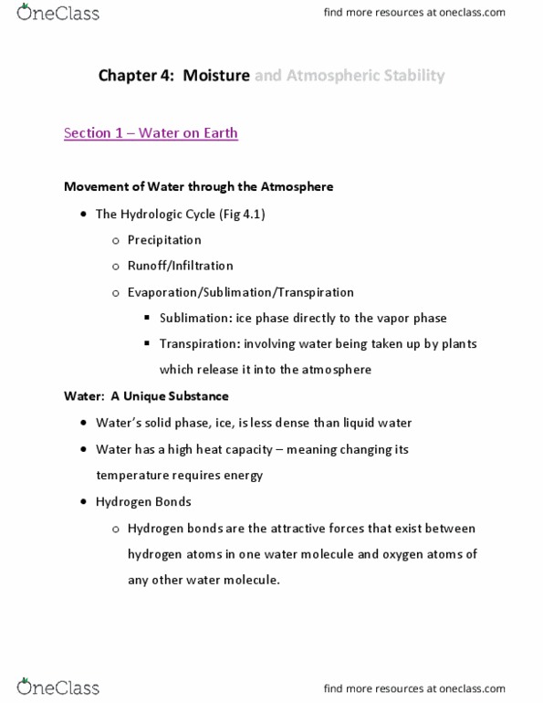 MEA 130 Chapter Notes - Chapter 4: Transpiration thumbnail