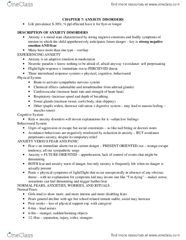 Psychology 2320A/B Chapter Notes - Chapter 7: Psychoeducation, Child Abandonment, Cognitive Restructuring thumbnail