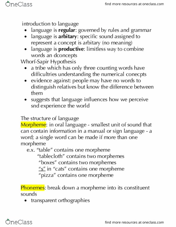 PSYCH 1X03 Lecture Notes - Lecture 5: Language Development, Tourette Syndrome, Euphemism thumbnail