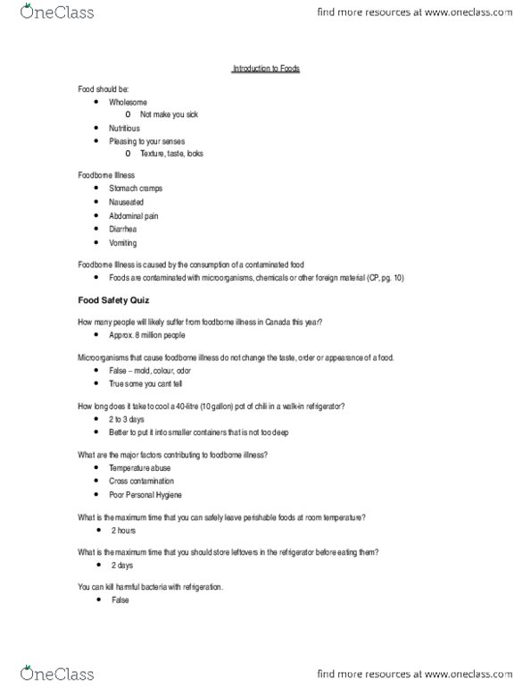 HTM 2700 Lecture Notes - Hemicellulose, Diarrhea, Celeriac thumbnail