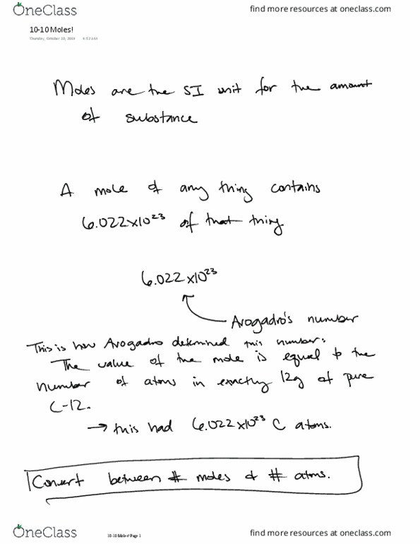 CHEM 111 Lecture 9: 10-10 Moles thumbnail