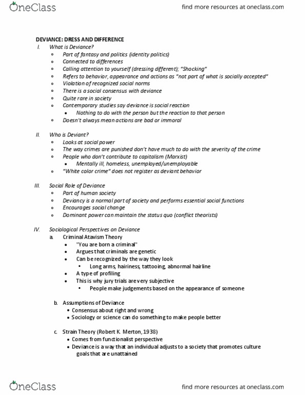 SOC 656 Lecture Notes - Lecture 7: Sociological Perspectives, Identity Politics, Labeling Theory thumbnail