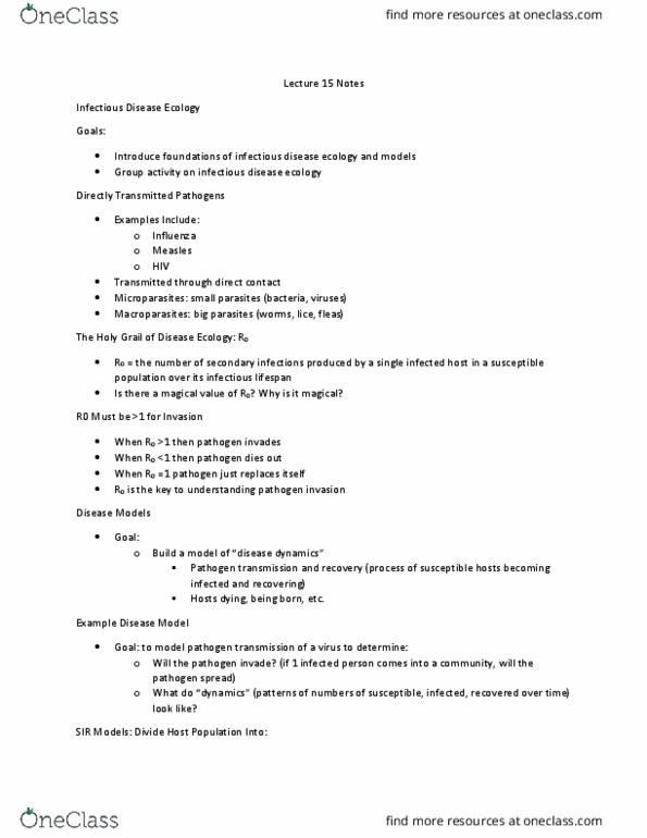 BIOL 2804 Lecture Notes - Lecture 15: Compartmental Models In Epidemiology, Measles thumbnail