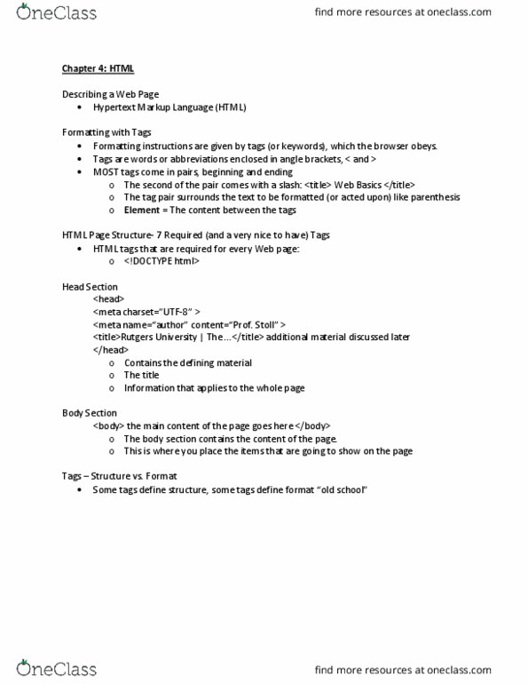 01:198:170 Lecture Notes - Lecture 5: Html, Web Browser, Window Decoration thumbnail
