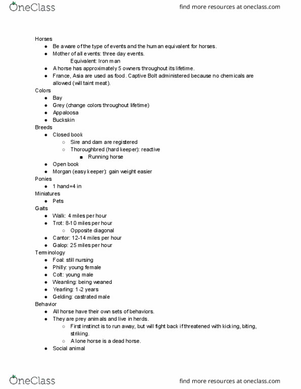 11:067:142 Lecture Notes - Lecture 10: Easy Keeper, Weanling, Gelding thumbnail