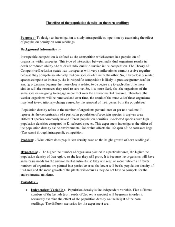BIOL108 Chapter : Intraspecific Competion - EVIDENCE and discussion thumbnail