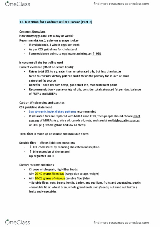 PHRM 221 Lecture Notes - Lecture 13: Low-Density Lipoprotein, Canola, Coconut Oil thumbnail