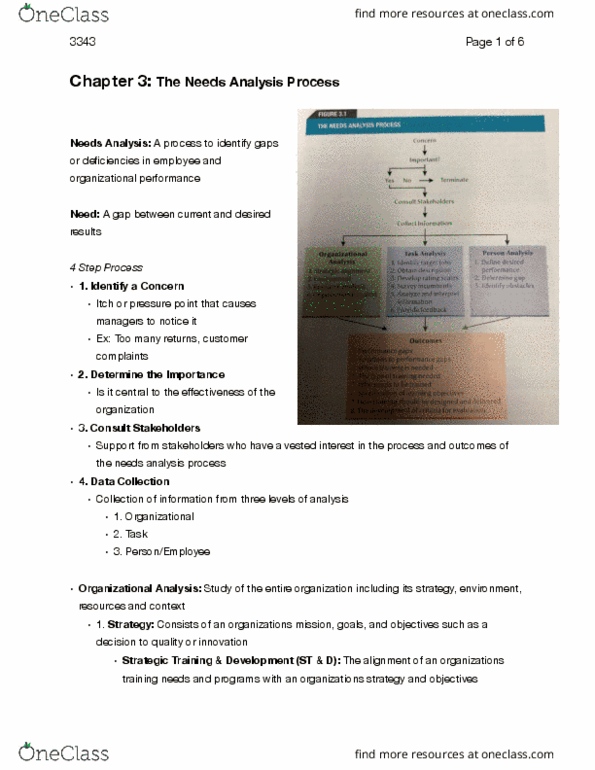 Management and Organizational Studies 3343A/B Chapter Notes - Chapter 3: Task Analysis, Compliance Training, Organizational Learning thumbnail