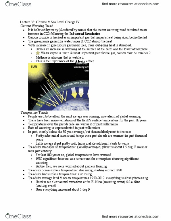 GSC 110 Lecture Notes - Lecture 33: Little Ice Age, Satellite Temperature Measurements, Greenhouse Gas thumbnail