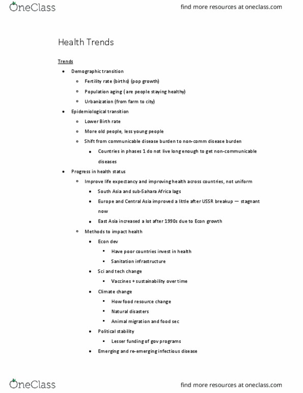 GPH 201 Lecture Notes - Lecture 1: Animal Migration, Epidemiological Transition, Demographic Transition thumbnail