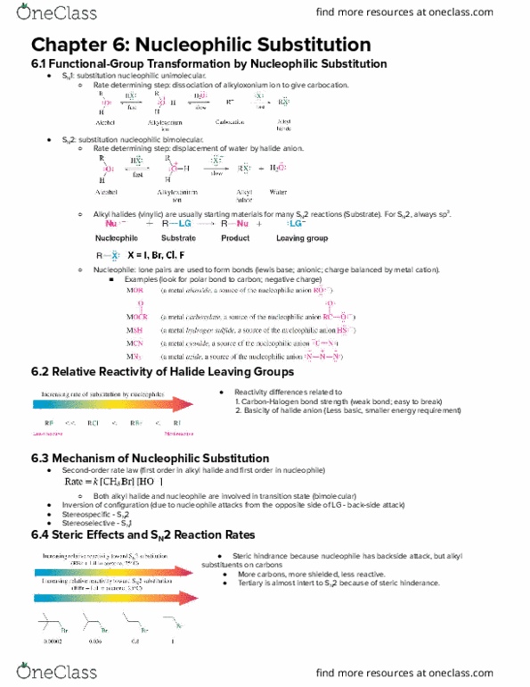 CHEM 231 Chapter Notes - Chapter 6: Steric Effects, Nucleophile, Lewis Acids And Bases thumbnail