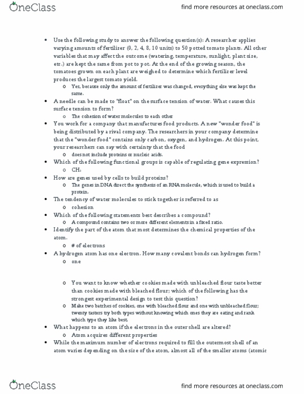 LIFE 121 Lecture Notes - Lecture 8: Surface Tension, Covalent Bond, Circulatory System thumbnail