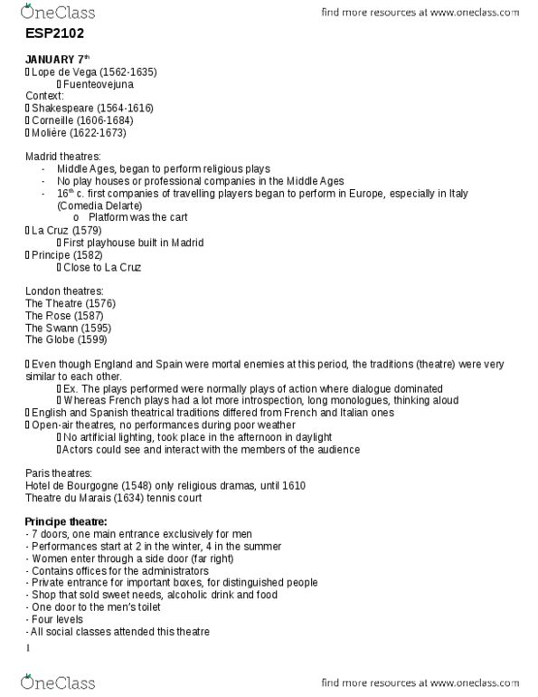 ESP 2102 Lecture Notes - Joanna La Beltraneja, Henry Iv Of Castile, Fuenteovejuna thumbnail