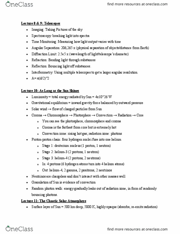 ASTR 114 Lecture Notes - Lecture 22: Convection Zone, Radiation Zone, Chromosphere thumbnail