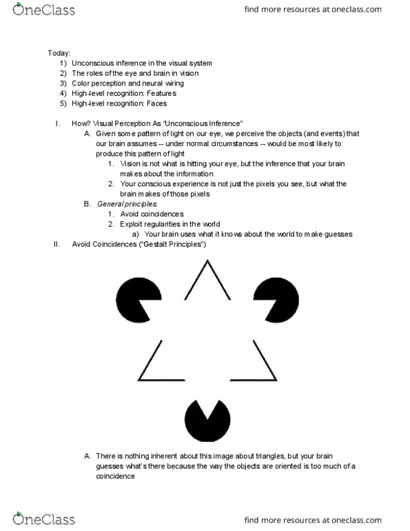 PSYC 105 Lecture Notes - Lecture 2: Gestalt Psychology, Prosopagnosia thumbnail