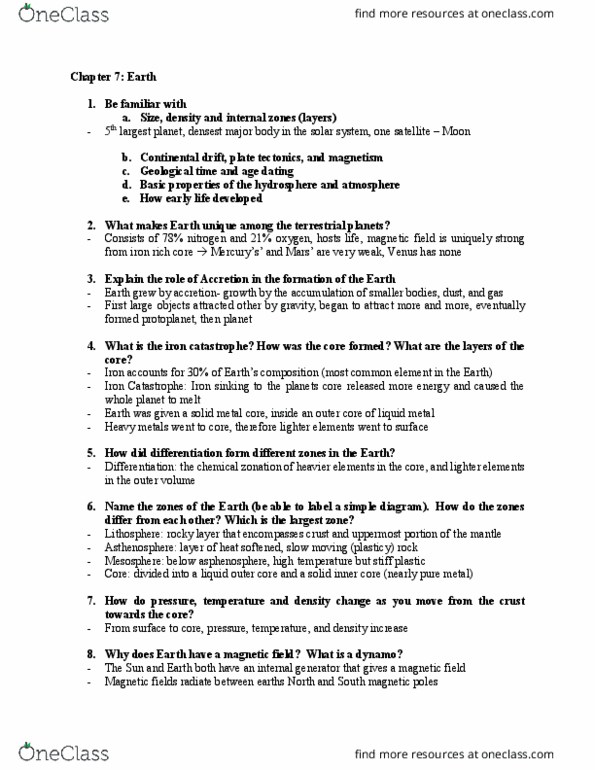 Earth Sciences 1086F/G Lecture Notes - Lecture 7: Outer Core, Heavy Metals, Continental Drift thumbnail