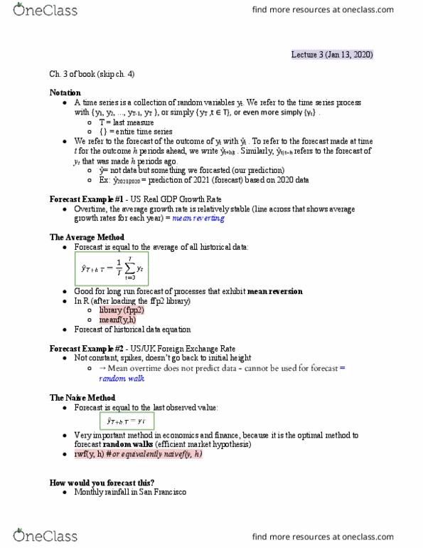 ECON 174 Lecture Notes - Lecture 2: Efficient-Market Hypothesis, Time Series, Vise thumbnail