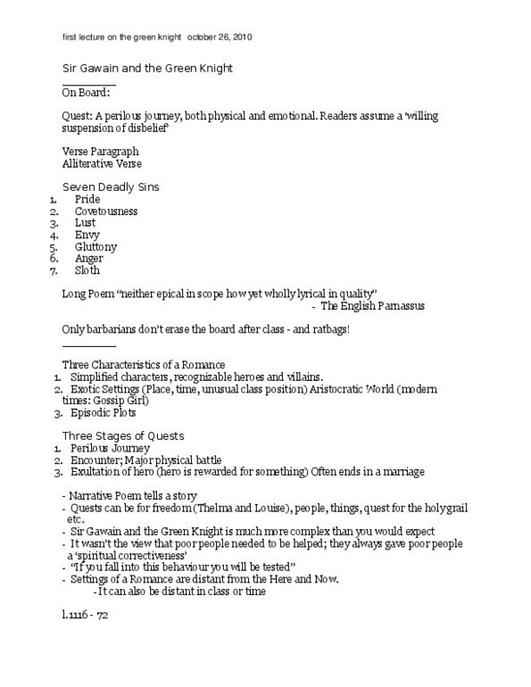 English 1022E Lecture Notes - Alliterative Verse thumbnail
