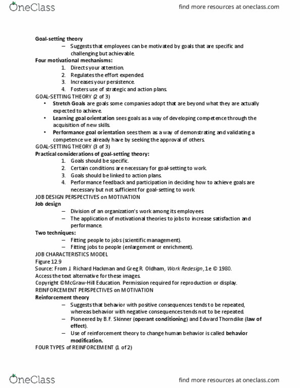 BMRT 11009 Lecture Notes - Lecture 41: Edward Thorndike, Achievement Orientation, Job Design thumbnail