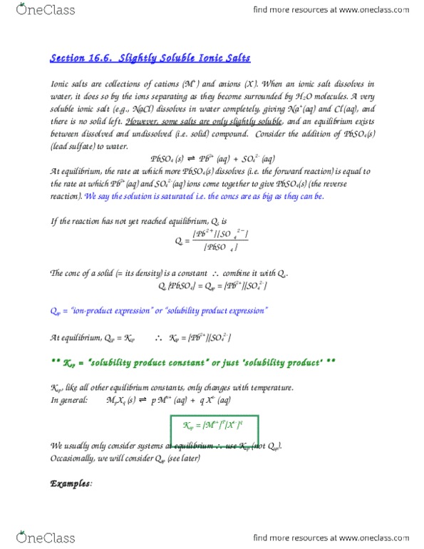 CHM 2046 Chapter Notes - Chapter 16: Lead, Equilibrium Constant, Init thumbnail