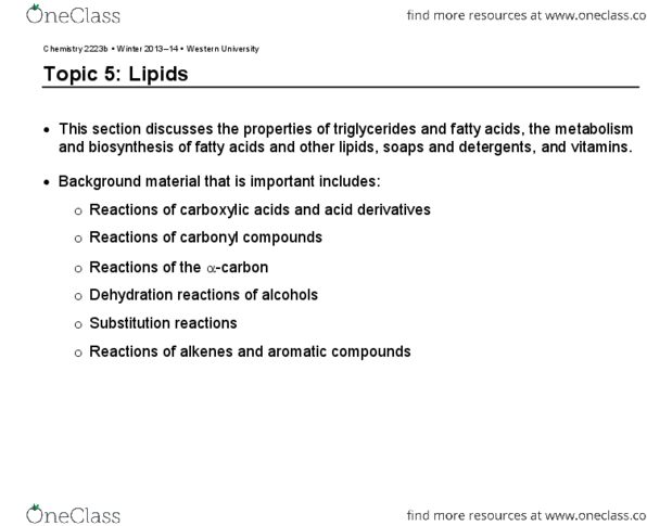 Chemistry 2223B Lecture Notes - Claisen Condensation, Nucleophilic Acyl Substitution, Acetyl-Coa thumbnail