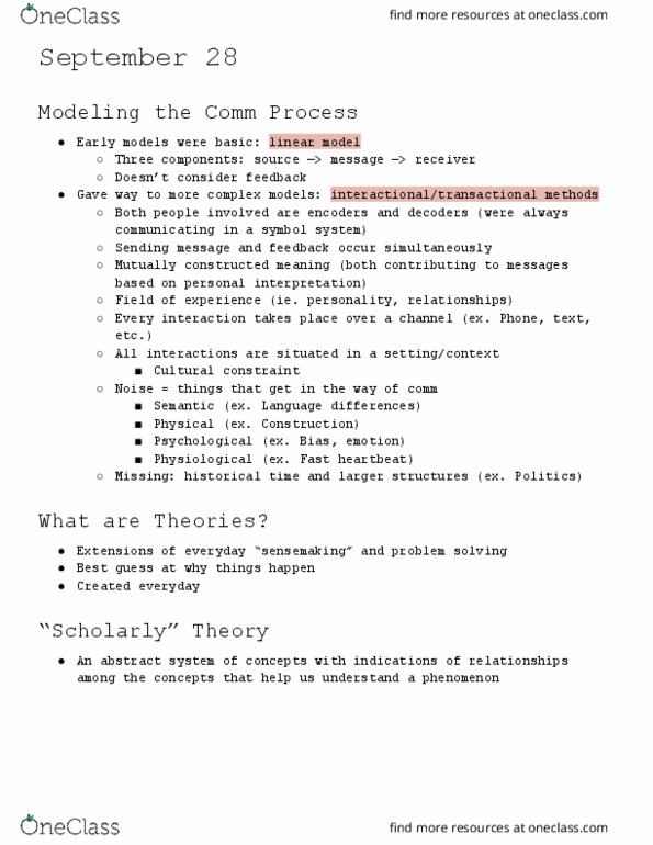 COMM 89 Lecture Notes - Lecture 6: Sensemaking, Leon Festinger, Testability thumbnail