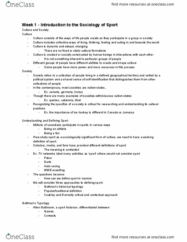 SOCIOL 2T03 Lecture Notes - Lecture 1: Nationstates, Militarism, Individualism thumbnail