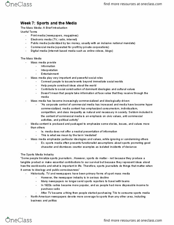 SOCIOL 2T03 Lecture Notes - Lecture 7: Consumerism, Oligopoly, Personal Development thumbnail