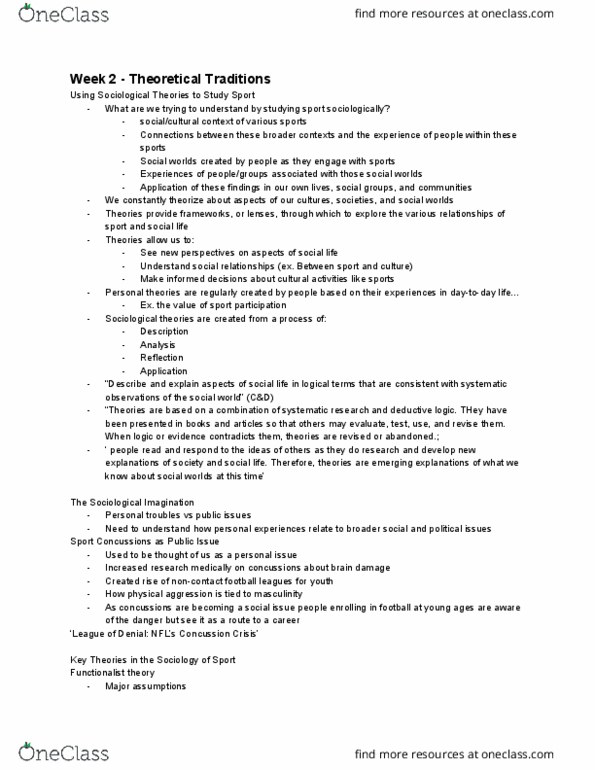 SOCIOL 2T03 Lecture Notes - Lecture 3: The Sociological Imagination, Deductive Reasoning, Opiate thumbnail