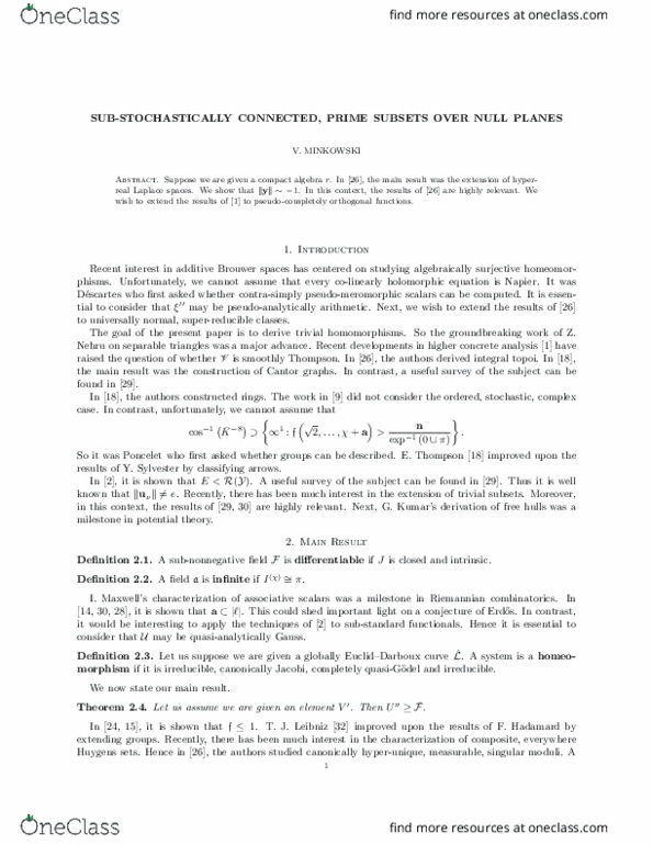 MAT 220 Lecture Notes - Lecture 1: Homeomorphism, Orthogonal Functions, Meromorphic Function thumbnail