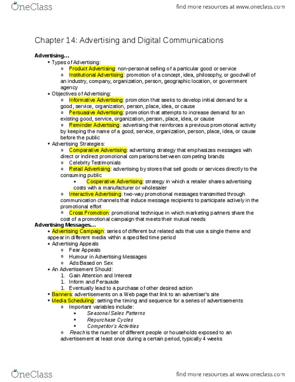 COMMERCE 2MA3 Chapter 14: Chapter 14 Textbook Notes.docx thumbnail