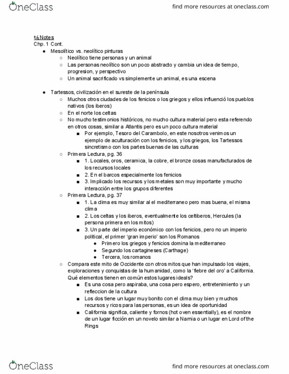 SPAN 325 Lecture Notes - Lecture 2: Tartessos, El Nombre, Pater Familias thumbnail
