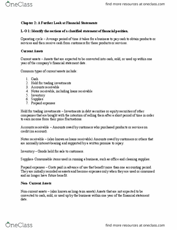 ADMN 1021H Chapter Notes - Chapter 2: Deferral, Financial Statement, Accounts Receivable thumbnail