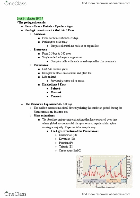 NATS 1940 Lecture Notes - Lecture 24: Cambrian Explosion, Cambrian, Phanerozoic thumbnail