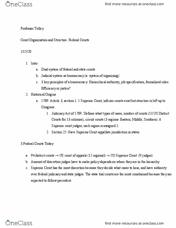 POLS 3302 Lecture Notes - Lecture 4: United States District Court, Appellate Jurisdiction thumbnail