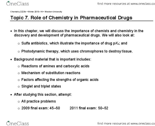 Chemistry 2223B Lecture Notes - Postmarketing Surveillance, Tetrahydrofolic Acid, Pteridine thumbnail