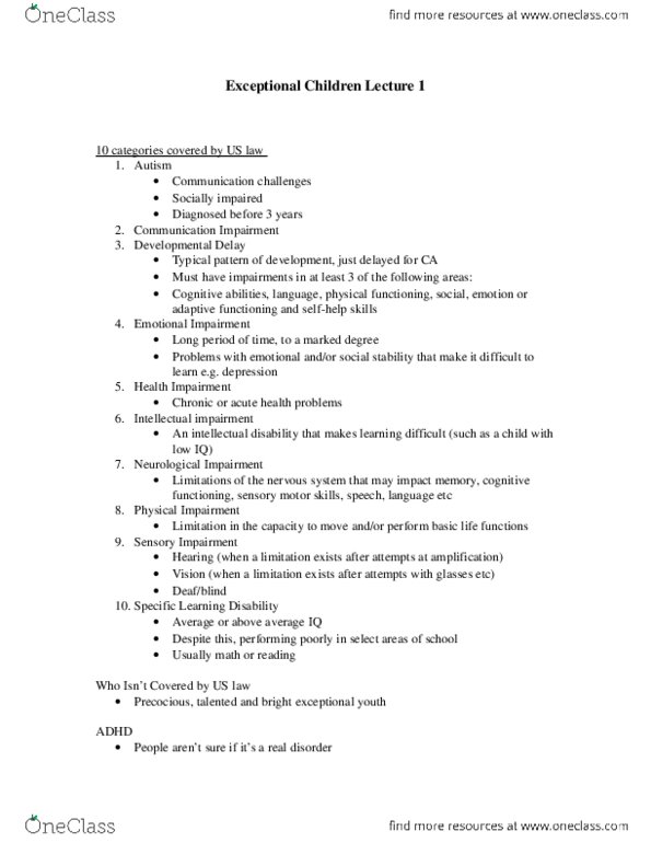 Psychology 2043A/B Lecture Notes - United States thumbnail