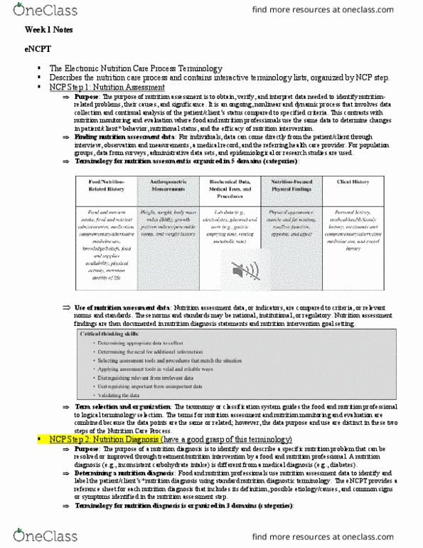 Foods and Nutrition 3351A/B Lecture Notes - Lecture 1: Electronic Health Record, Health System, Medical Record thumbnail