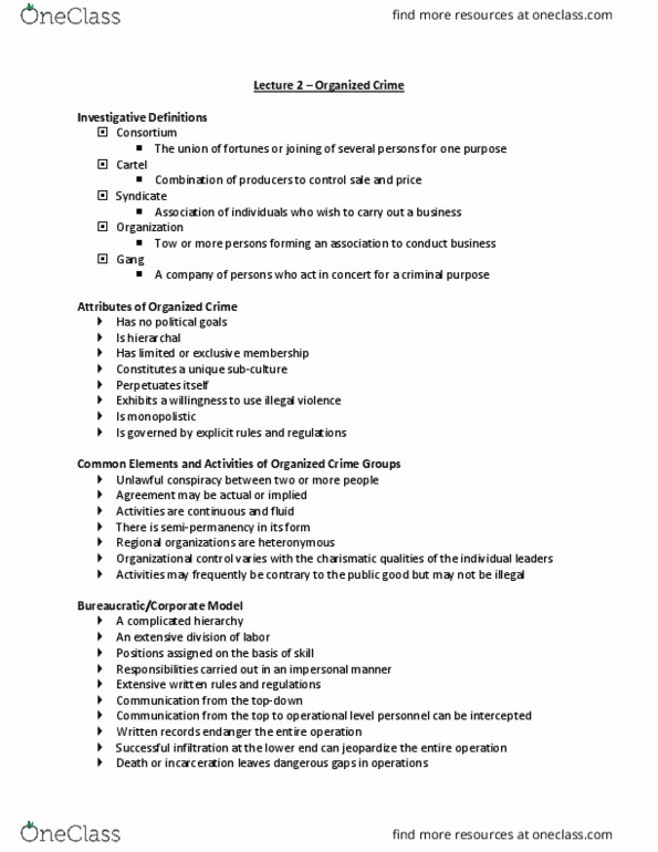 CRIM 412 Lecture Notes - Lecture 2: Endangerment thumbnail